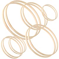 Sntieecr 12 unidades de 6 tamañosJuego de aros de madera de bambú para manualidades (15cm-17.5cm-20cm-22.5cm-25cm-30cm)